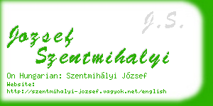 jozsef szentmihalyi business card